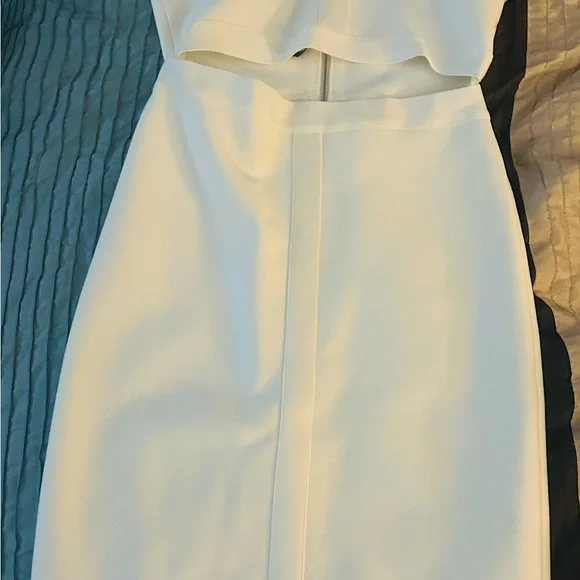 knee length dresses for ladies Always & Forever High-Low Midi Dress White